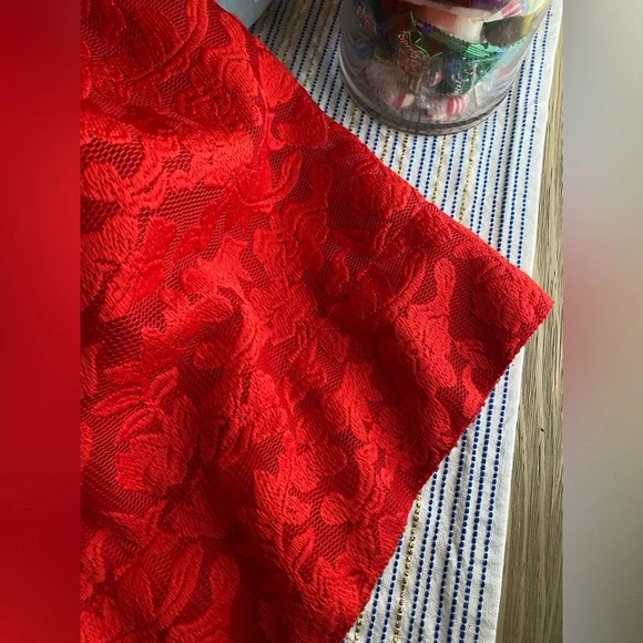 Sandro Mid-length Lace Skirt Red Sz 2 - Picture 9 of 13